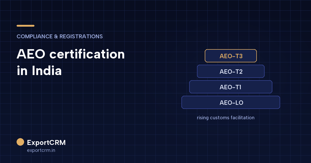 Exporter preparing an AEO certification application with process documentation — ExportCRM